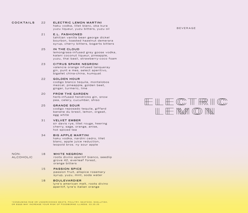 Electric Lemon Menu - Image 4