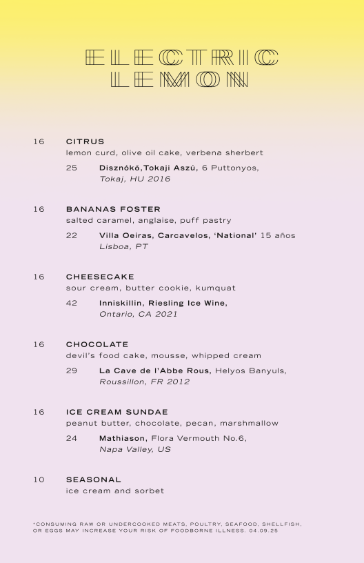 Electric Lemon Menu - Image 5